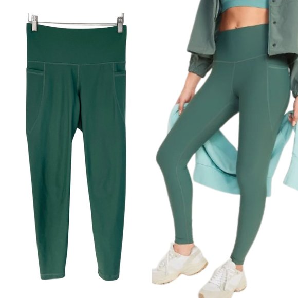 Old Navy Pants - Old Navy Women Medium Leggings Forest Shade Green High Waisted PowerSoft 7/8
